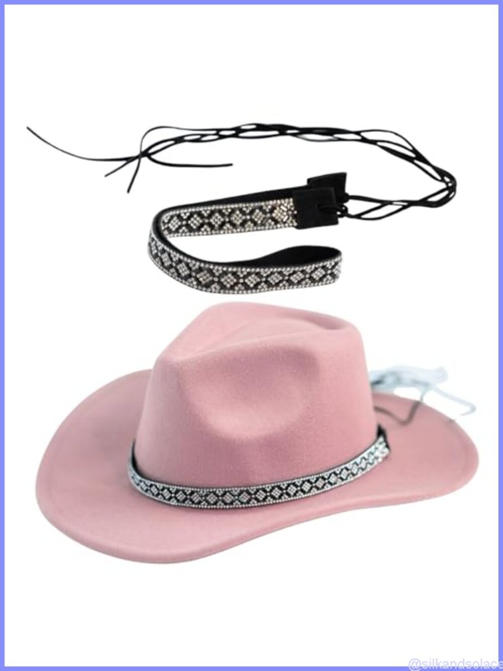 Western Cowgirl Hat Band Adjustable Pull-On One Size Fits All